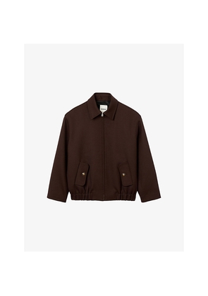 Womens Sandro Oversized Zip-Up Woven Jacket