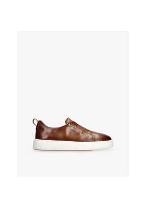 Mens Santoni Clean Icon Victory Leather Low-Top Trainers