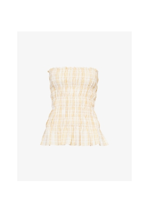 Womens Faithfull The Brand Bandeau Iris Linen Top