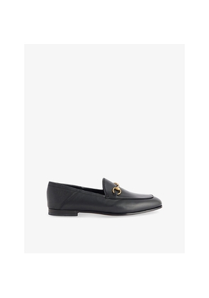 Womens Gucci Horsebit Foldable Leather Loafers