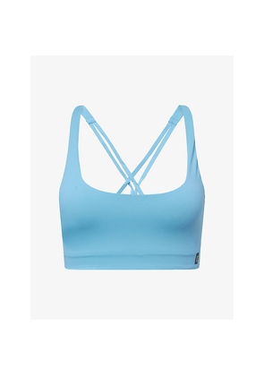 Womens On Studio Scoop-Neck Embossed-Logo Performance Bra