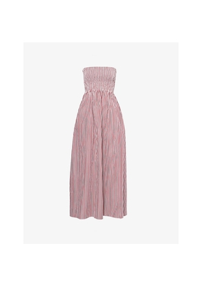 Womens Faithfull The Brand Sanya Striped Cotton Midi Dress