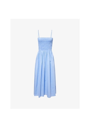 Womens Faithfull The Brand Harlow Check Cotton Midi Dress