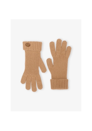Womens Gucci Double-G Wool and Cashmere Gloves
