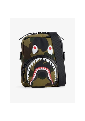 Mens A Bathing Ape Camo Shark Woven Cross Body Bag
