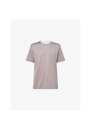 Mens Eleventy Double-Layered Crewneck Cotton T-Shirt
