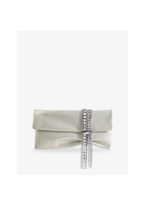 Womens Jimmy Choo Zandra Shimmer Metallic-Leather Clutch Bag