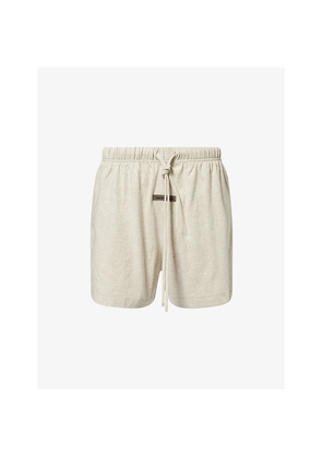 Womens Fear Of God Essentials Drawstring Brand-Patch Cotton-Jersey Shorts