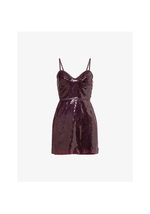 Womens David Koma Sweetheart-Neck Sequin-Embellished Mini Dress