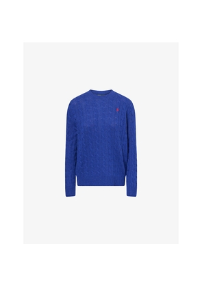 Mens Polo Ralph Lauren Cable-Knit Round-Neck Wool and Cashmere Jumper