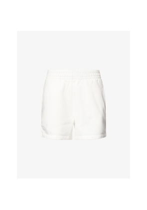 Womens Anine Bing Kam Monogram-Embroidery Cotton-Jersey Shorts