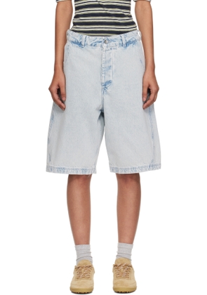 YMC Blue Twisted Denim Shorts