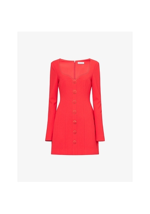 Womens Rebecca Vallance Cameron Long-Sleeves Stretch-Woven Mini Dress
