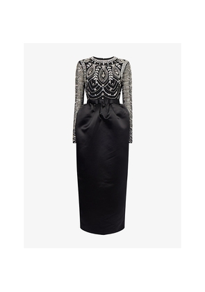 Womens Huishan Zhang Starla Sequin-Embellished Satin Midi Dress