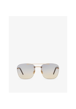 Womens Saint Laurent Sl 309 Square-Frame Metal Sunglasses