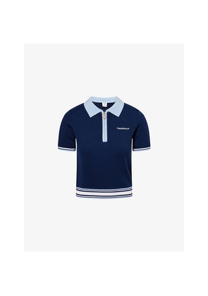 Womens Casablanca Tennis Short-Sleeves Wool Polo Shirt