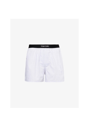 Mens Tom Ford Branded-Waistband Cotton Boxer Shorts