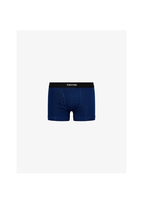 Mens Tom Ford Branded-Waistband Cotton-Jersey Boxer Briefs
