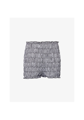 Womens Amy Lynn Danica Gingham Cotton Shorts