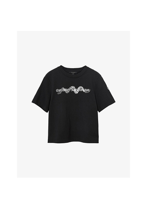 Womens Allsaints Lisa Vena Graphic-Print Short-Sleeve Cotton T-Shirt