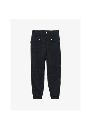 Womens Allsaints Val Patch-Pocket Tapered-Leg Woven Trousers