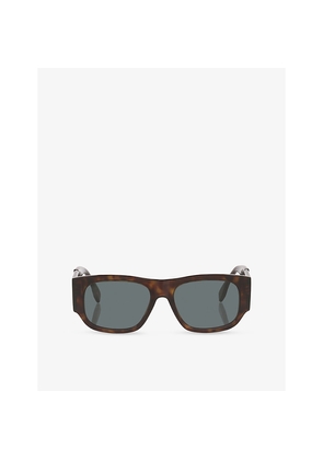 Fe40156I Fendi Diagonal Rectangular-Frame Acetate Sunglasses