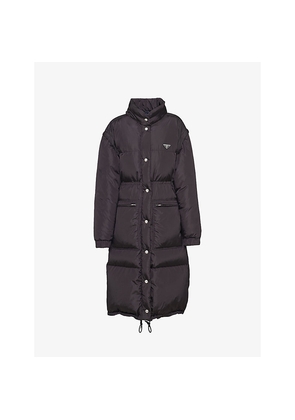 Womens Prada Re Nylon Longline Padded Down Coat