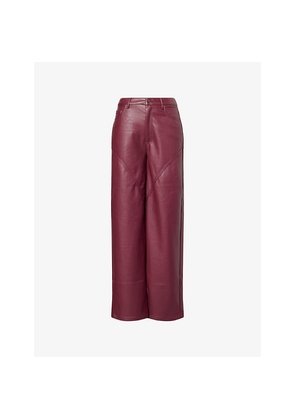 Womens Rotate Birger Christensen Dixie Straight-Leg Faux-Leather Trousers