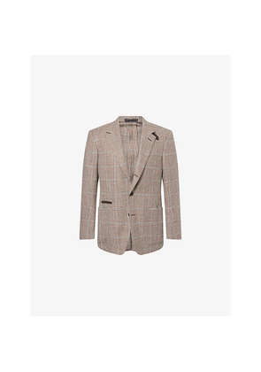 Mens Dunhill Notched-Collar Checked Wool-Cashmere Blend Jacket