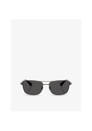 Burberry Be3163 Rectangle-Frame Metal Sunglasses