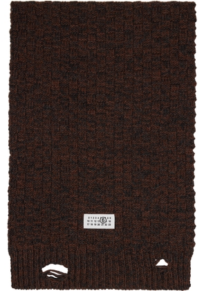 MM6 Maison Margiela Brown Distressed Scarf