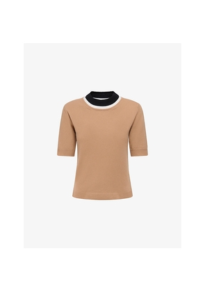 Womens Marni Colour-Block Short-Sleeved Wool Jumper