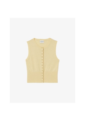 Womens Claudie Pierlot Button-Up Knitted Wool Top