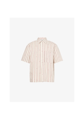 Mens The Couture Club Emblem Striped Cotton Blend Shirt