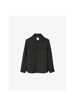 Mens Sandro Flap-Pocket Regular-Fit Woven Overshirt