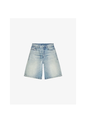 Womens Diesel De-Sire Wide-Leg Denim Shorts