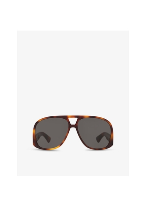 Womens Saint Laurent Sl 652 Pilot-Frame Acetate Sunglasses