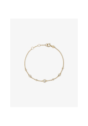 Womens Astley Clarke Atomic 18ct Yellow-Gold and 0.218ct Lab-Grown Diamond Station Bracelet