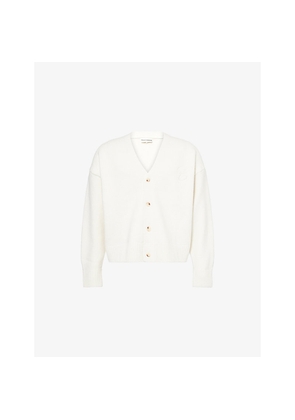 Mens The Couture Club Embroidered-Logo Long-Sleeve Knitted Cardigan