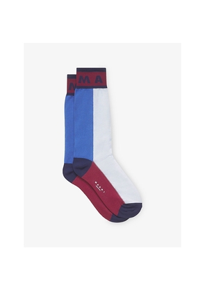 Womens Marni Colour-Block Cotton-Blend Mid-Calf Socks