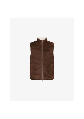 Mens Eleventy Reversible Sleeveless Cable-Knit Gilet