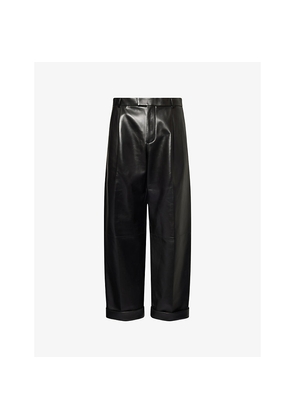 Mens Bottega Veneta Regular-Fit Straight-Leg Leather Trousers
