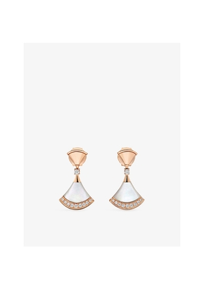 Womens Bvlgari Divas' Dream 18ct Rose-Gold, 0.18ct Brilliant-Cut Diamond and Mother-Of-Pearl Earrings