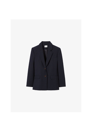 Womens Claudie Pierlot Notch-Lapel Single-Breasted Woven Blazer