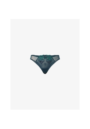 Womens Chantelle Champs Elysées Stretch-Mesh Tanga Briefs