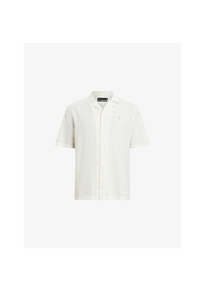 Mens Allsaints Admon Short-Sleeved Stretch-Cotton Shirt