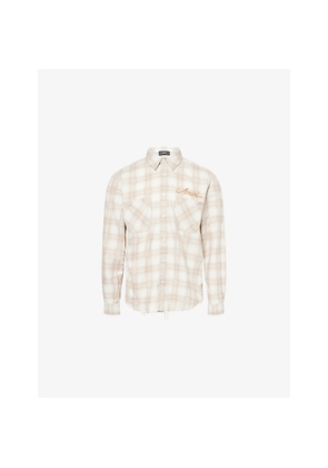 Mens Amiri Checked Bandana-Patch Cotton Shirt