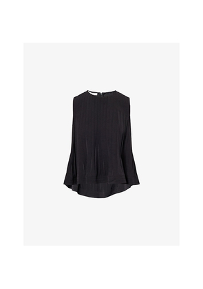 Womens Vince Pleated Sleeveless Woven Top