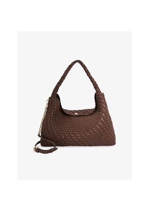 Womens Dune Deliberate Large Woven Faux-Leather Shoulder Bag