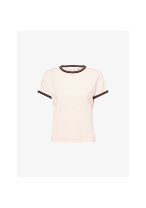 Womens Frame The Ringer Baby Tee Cotton-Jersey T-Shirt